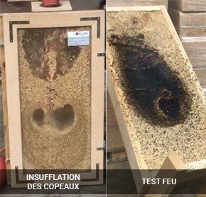Résultat de test feu de l'isolation aux copeaux de bois - RF3-cr